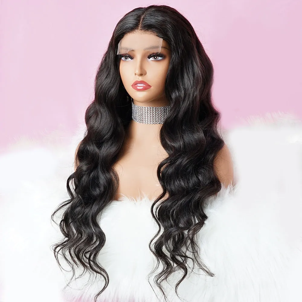 12-28 Inch Body Wave Closure Wig Indian Human Hair Lace Wig Pre-Plucked With Baby Hair Natural Color Bodywave Wig For Women 150