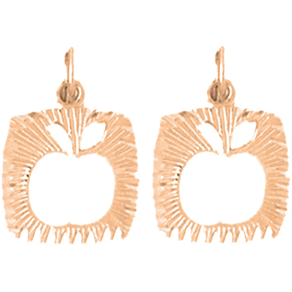 14K or 18K Gold Apple Earrings