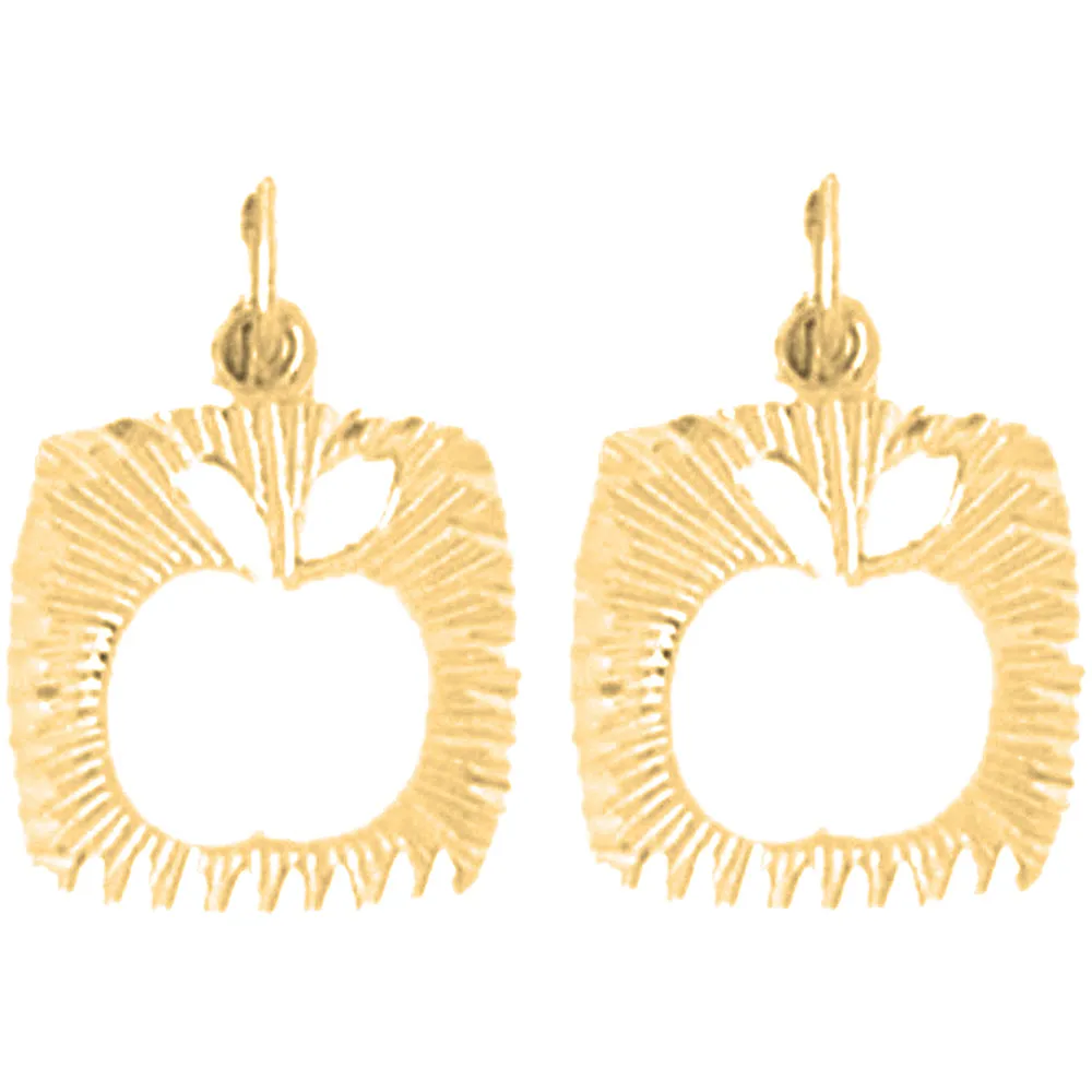 14K or 18K Gold Apple Earrings