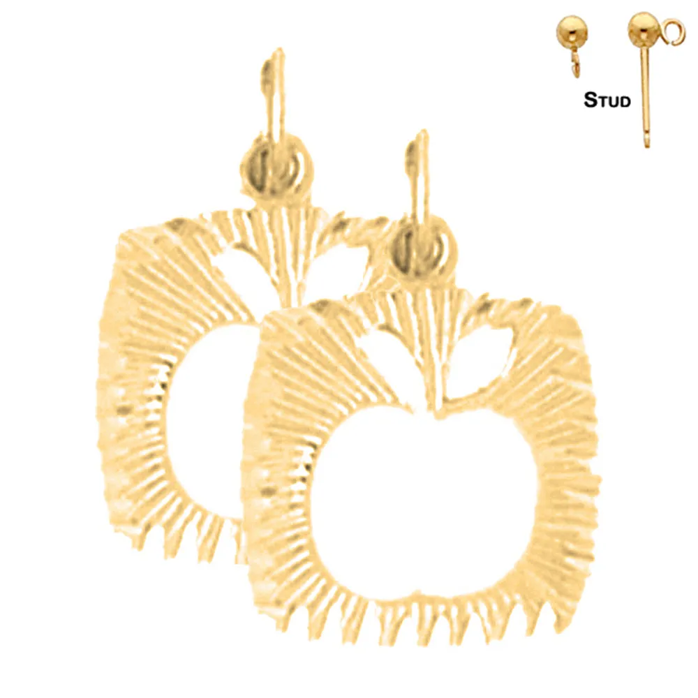 14K or 18K Gold Apple Earrings