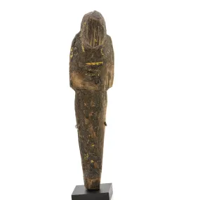 A large Egyptian Wood and Resin Shabti, 20th Dynasty, ca. 1187-1069 BCE