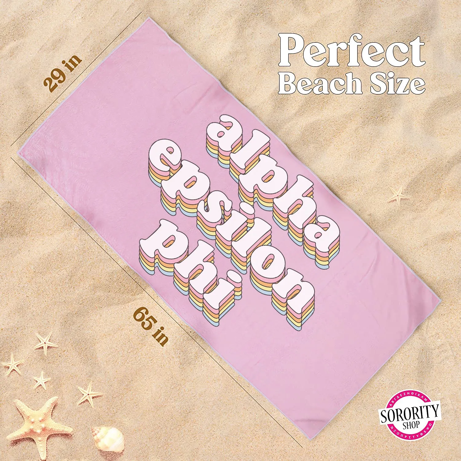 Alpha Epsilon Phi Plush Retro Beach Towel