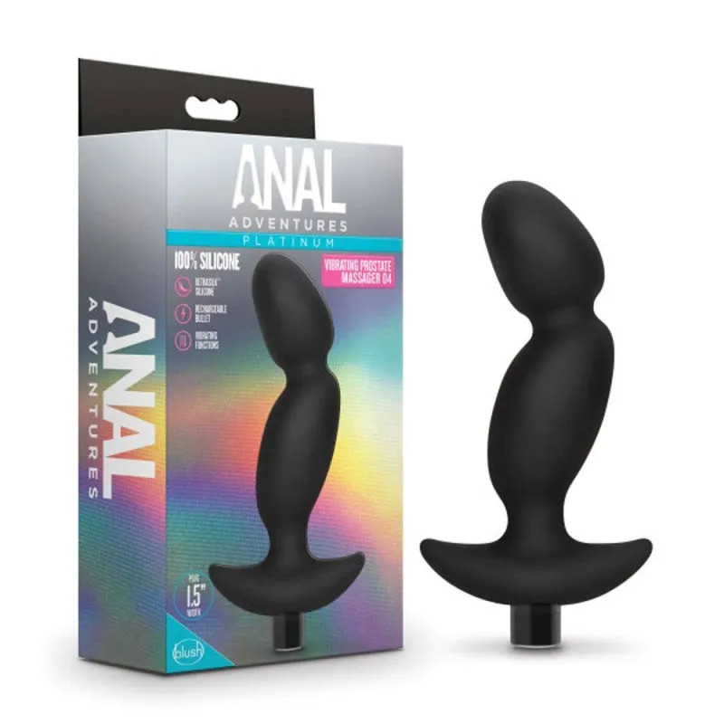 Anal Adventures - Platinum - Silicone Vibrating  Prostate Massager 04 -Black