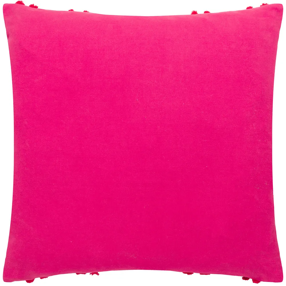 Archie Tufted Cushion Pink/Red