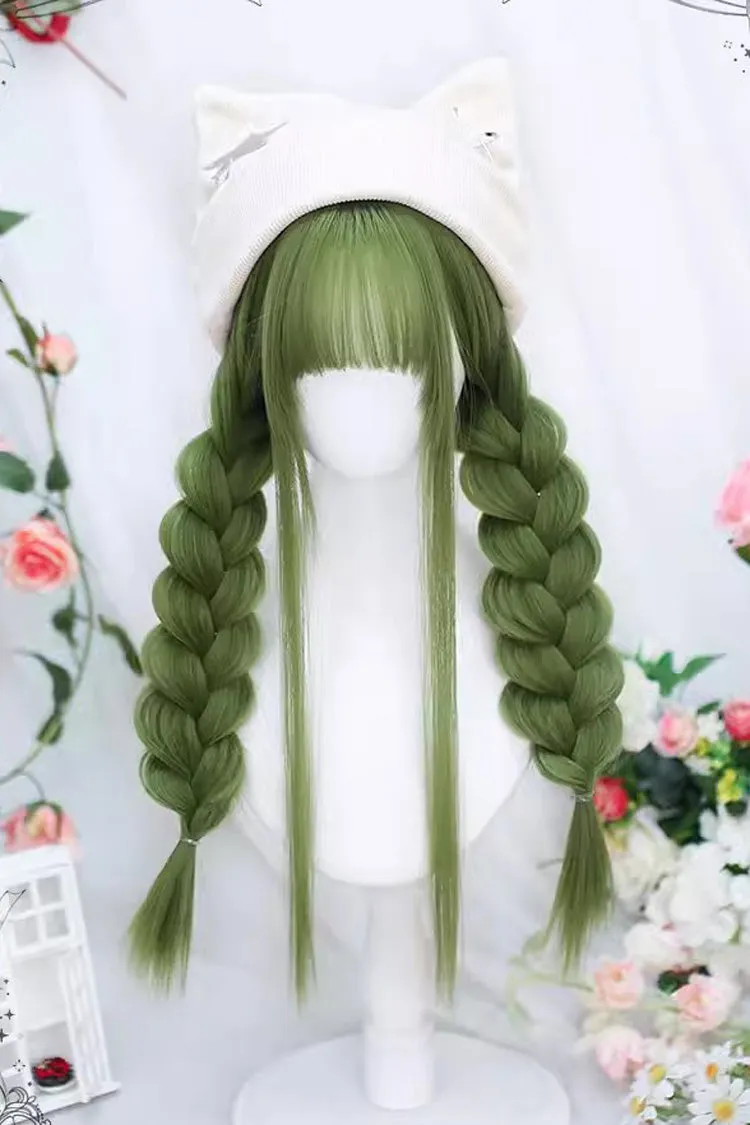 Avocado Green Sweet Lolita Long Straight Wig