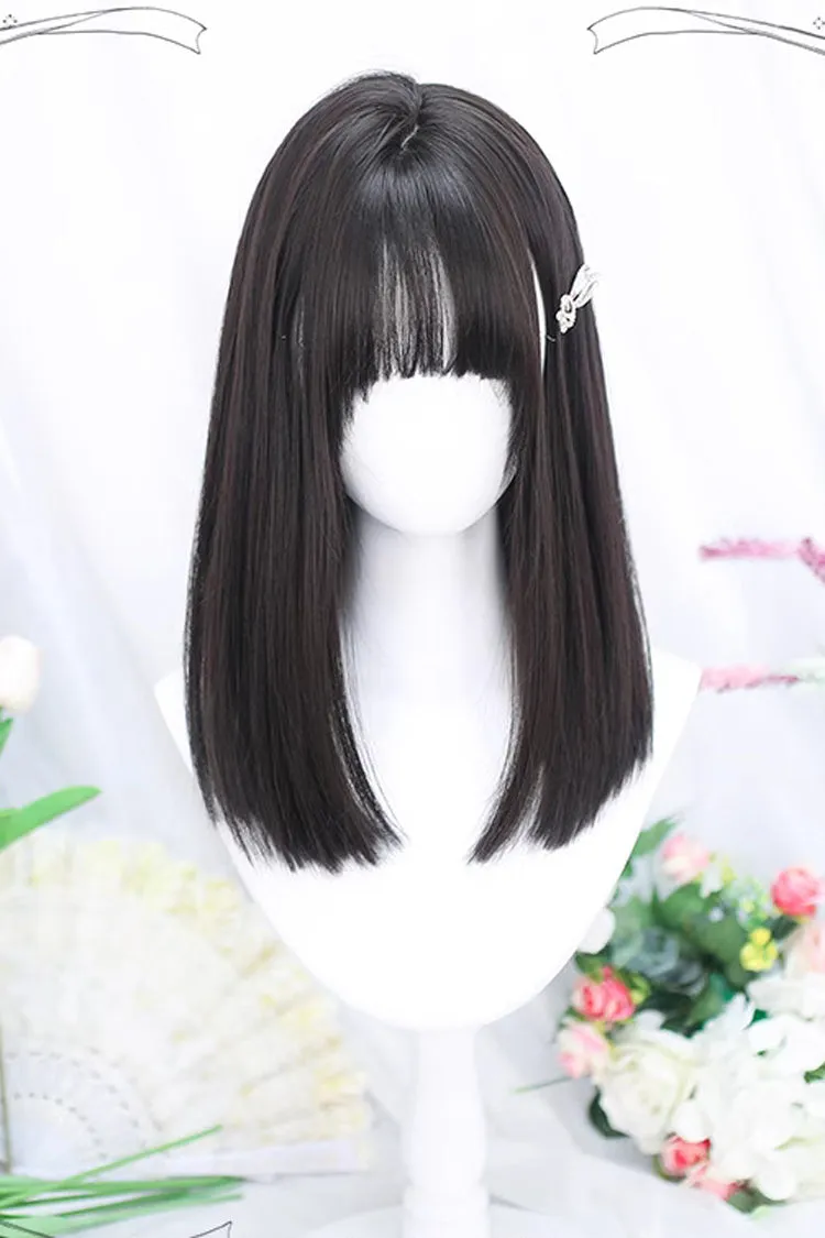 Black Natural Secondary Straight Sweet Lolita Wig