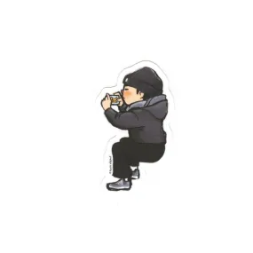 BTS Squatting Suga Sticker