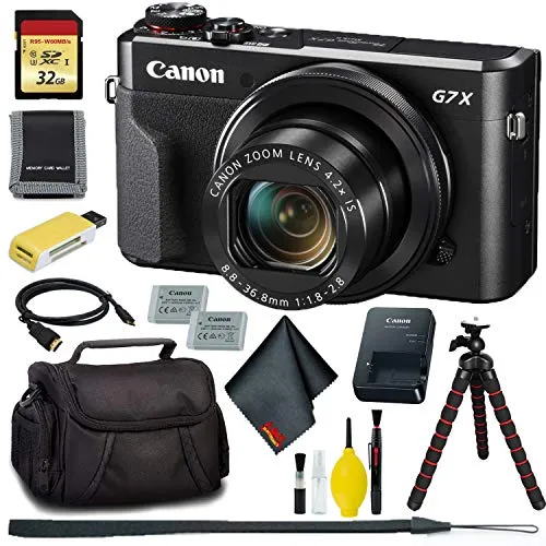 Canon PowerShot G7 X Mark II Digital Camera   32GB Memory   Extra Battery Bundle