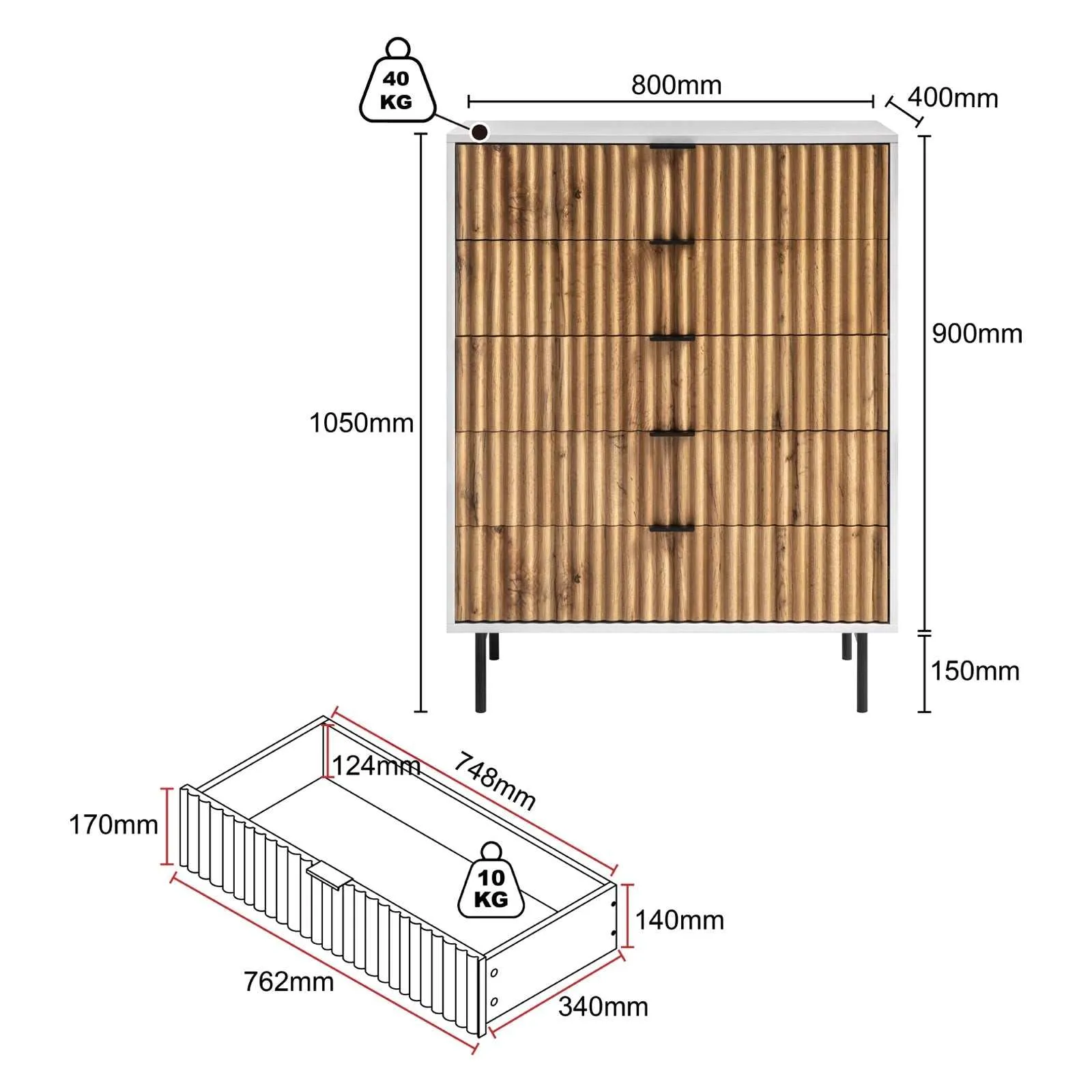 Chelsea 5 Drawer Chest