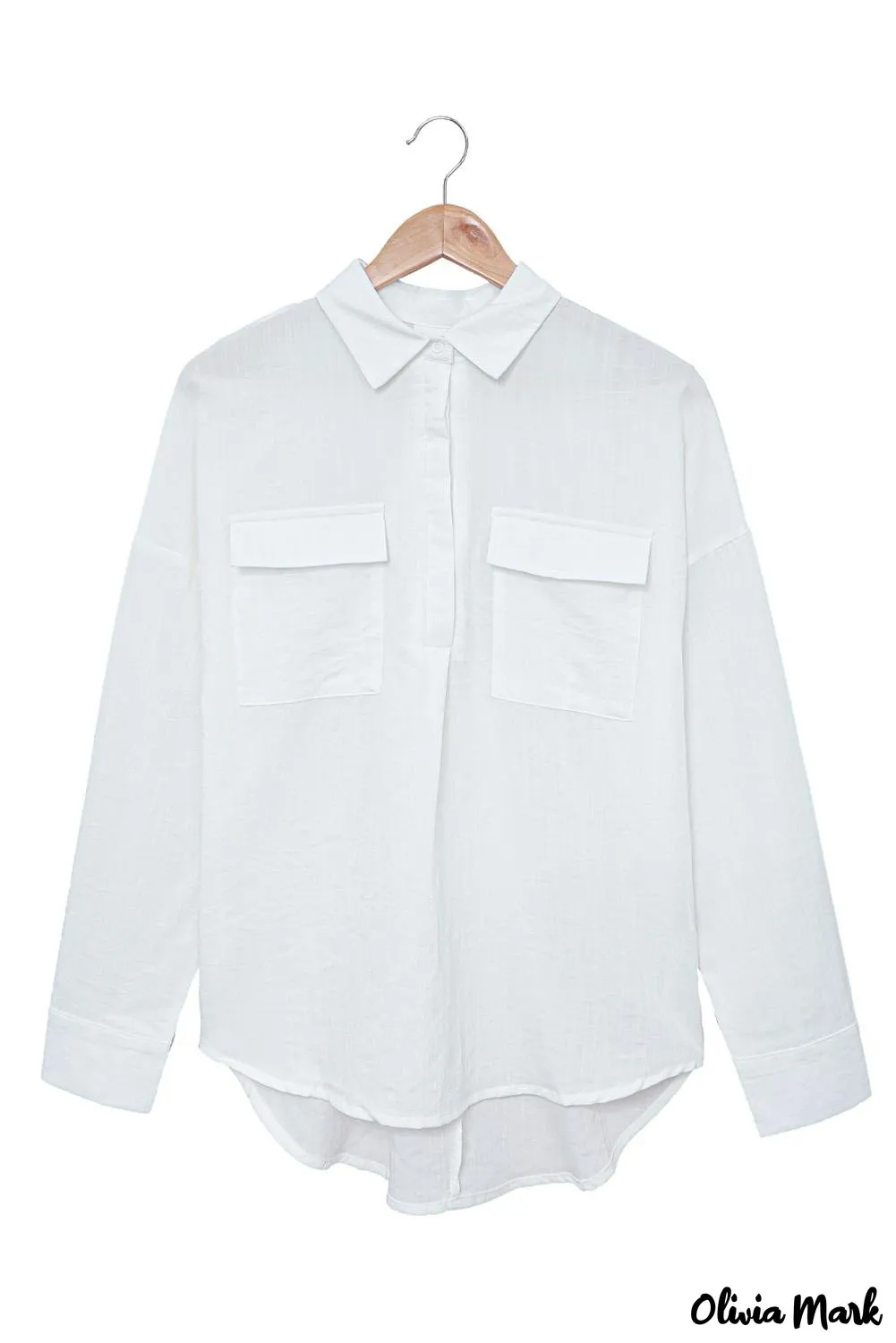 Deanwangkt - Khaki button down long sleeve shirt with pocket