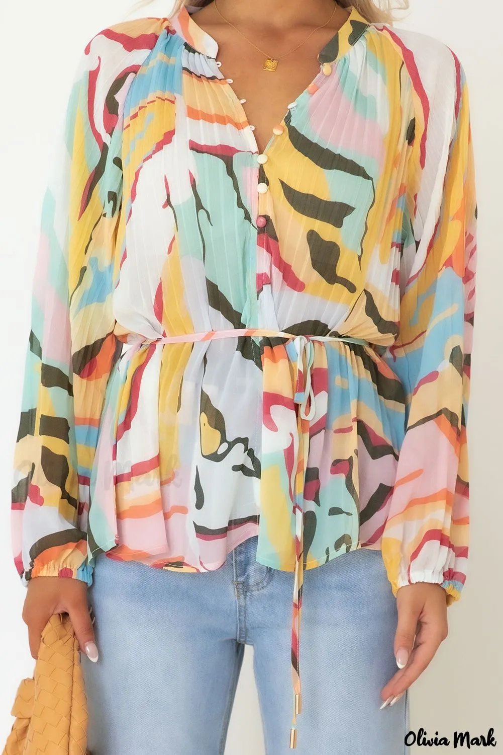 Deanwangkt - Multicolor Crinkle Long Sleeve Tropical Fish Skin Shirt