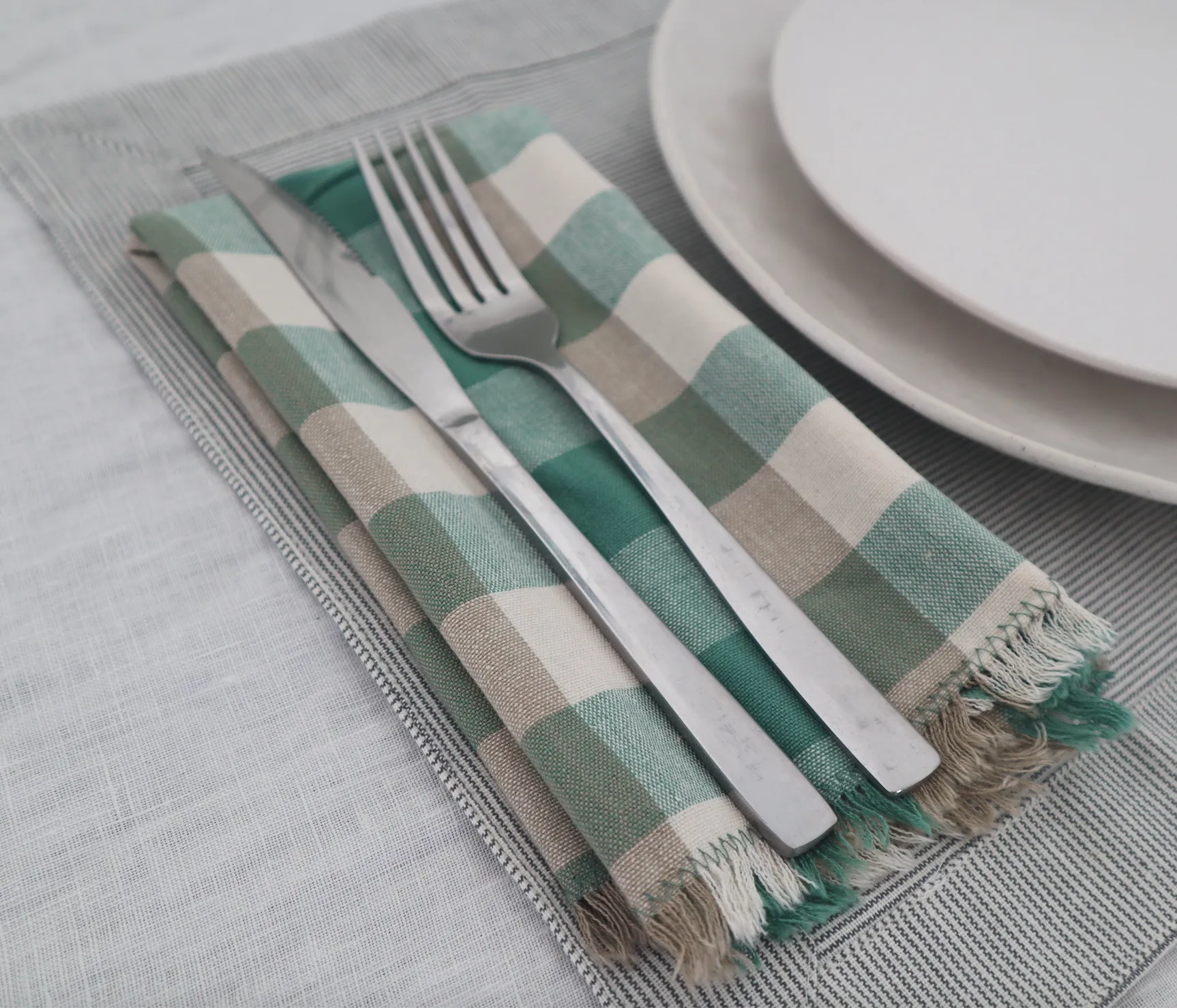 Double Check Napkin S/4 - Aqua Storm