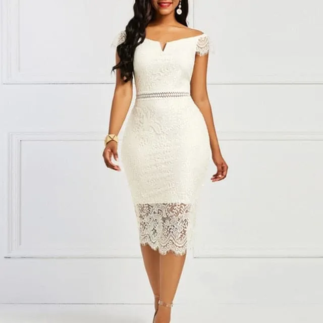 DressBetty - Sexy Women Dress Lace Hollow Backless Elegant Party Chic Retro Dress