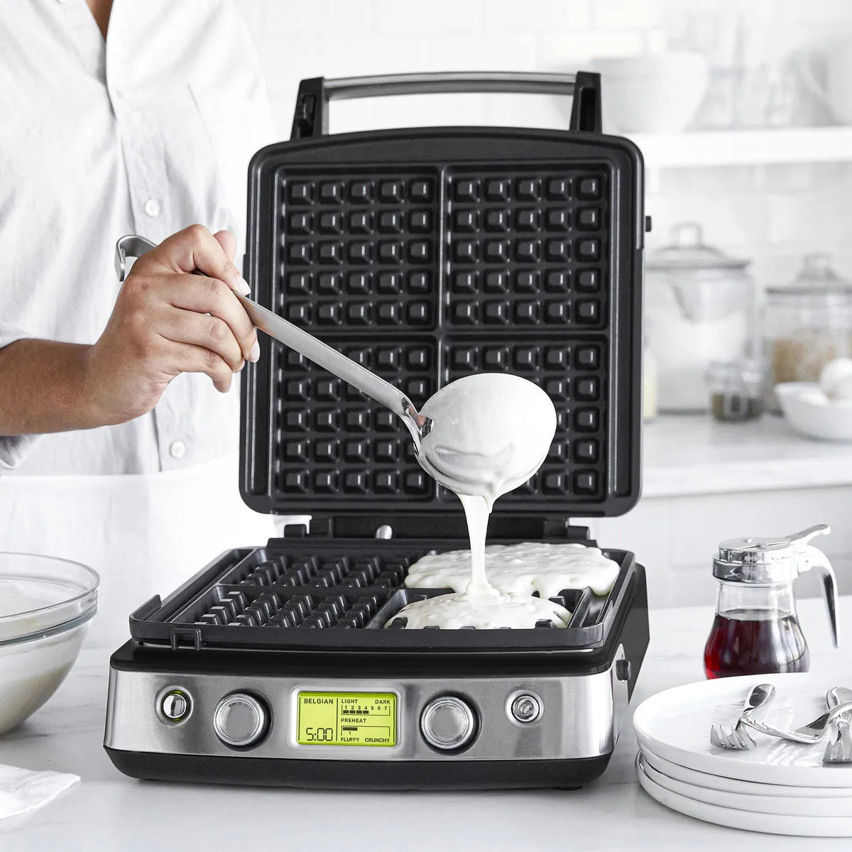 Elite Ceramic Nonstick 4-Square Waffle Maker | Black