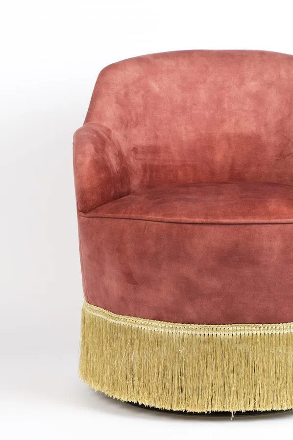 FRINGE ME UP armchair aged pink