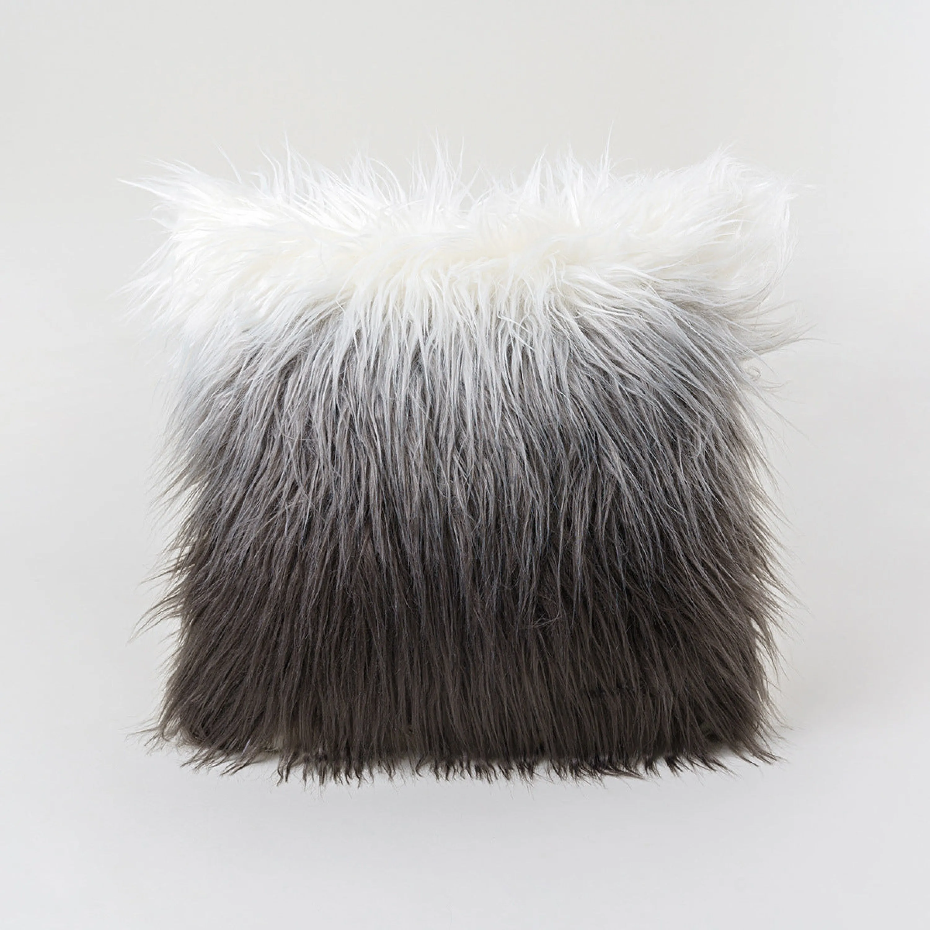 Furry Pillow Cover & Cushion / Gray