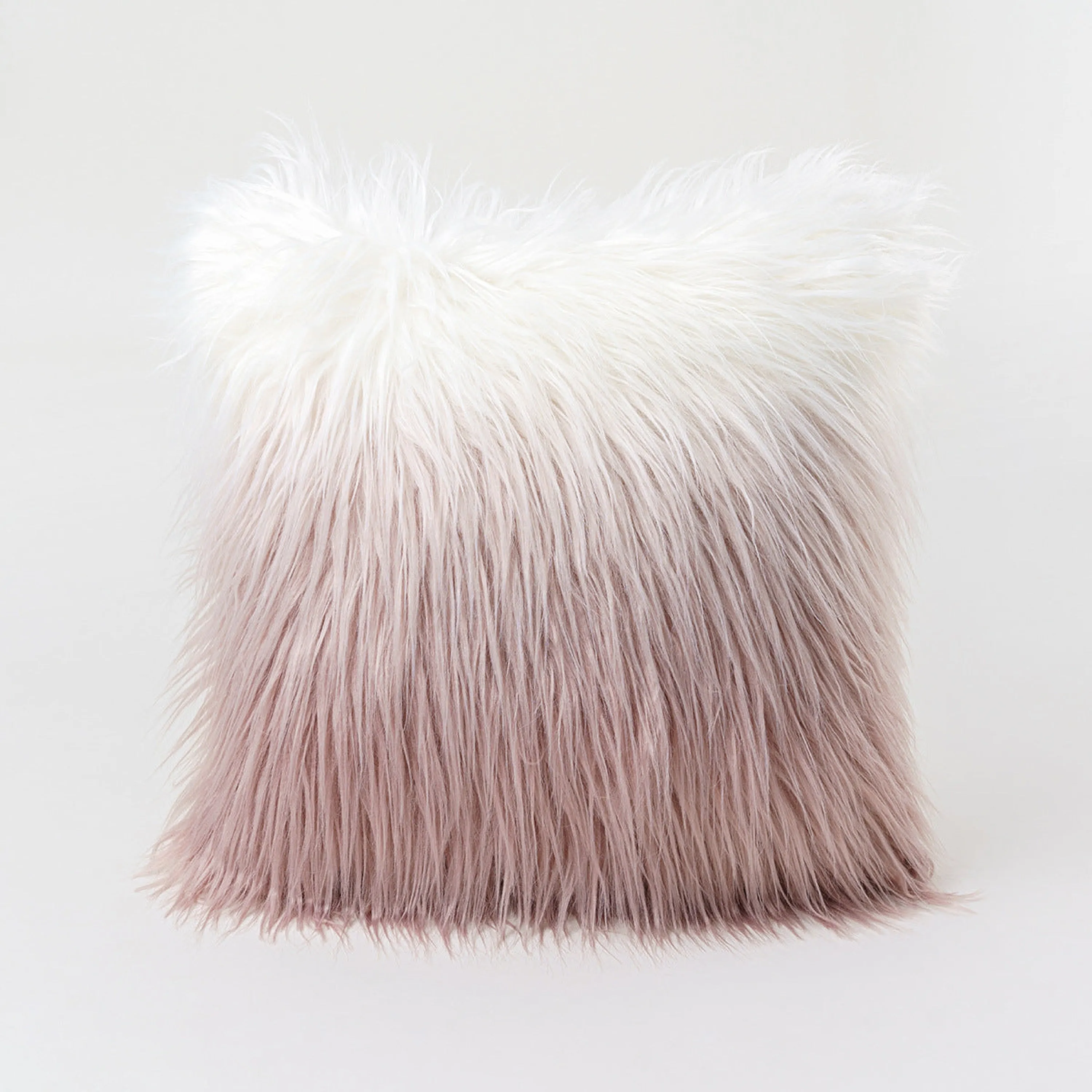 Furry Pillow Cover & Cushion / Gray