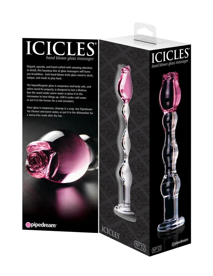 Icicles No. 12 Beaded Glass With Rose Head