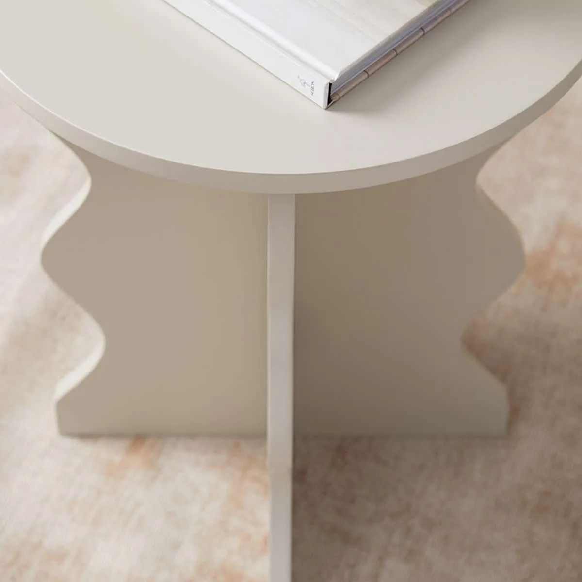 Iris Wavey Side Table - Beige