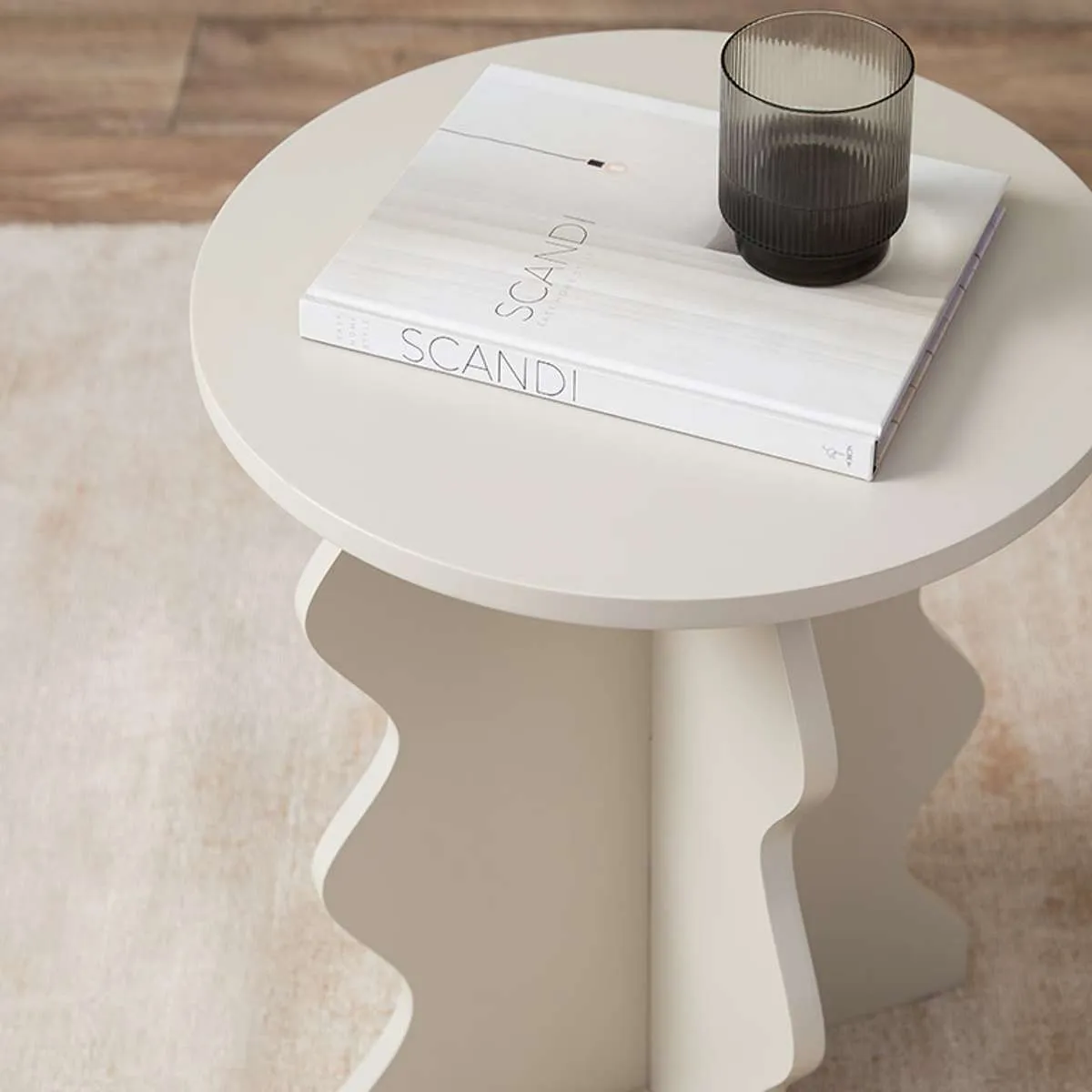 Iris Wavey Side Table - Beige