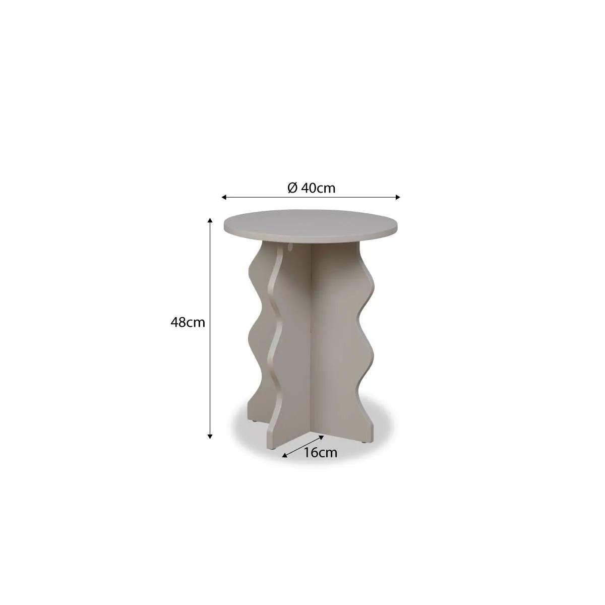 Iris Wavey Side Table - Beige