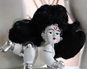 Laddu Gopal Wig Baal/Hair | Krishna Idol Curly Hair Sringar ( 2 Set )