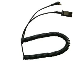 Long Curly 3.5mm Headset Cord for Plantronics Compatible QD