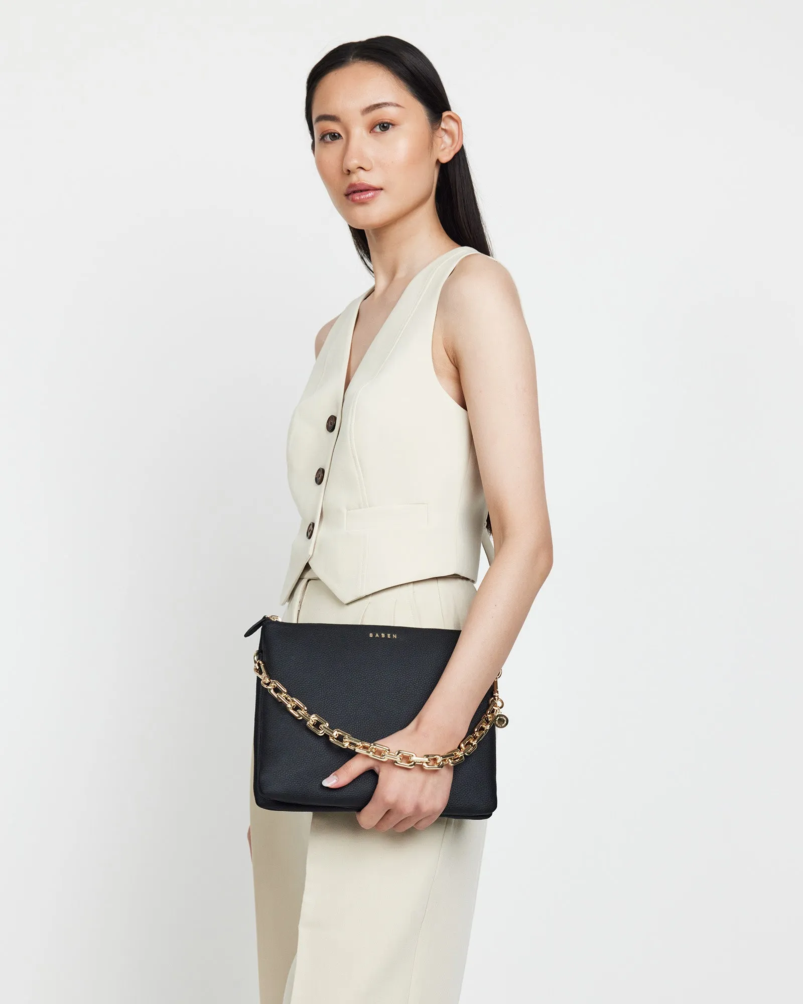 Matilda Crossbody Bag - Black Chunky Chain