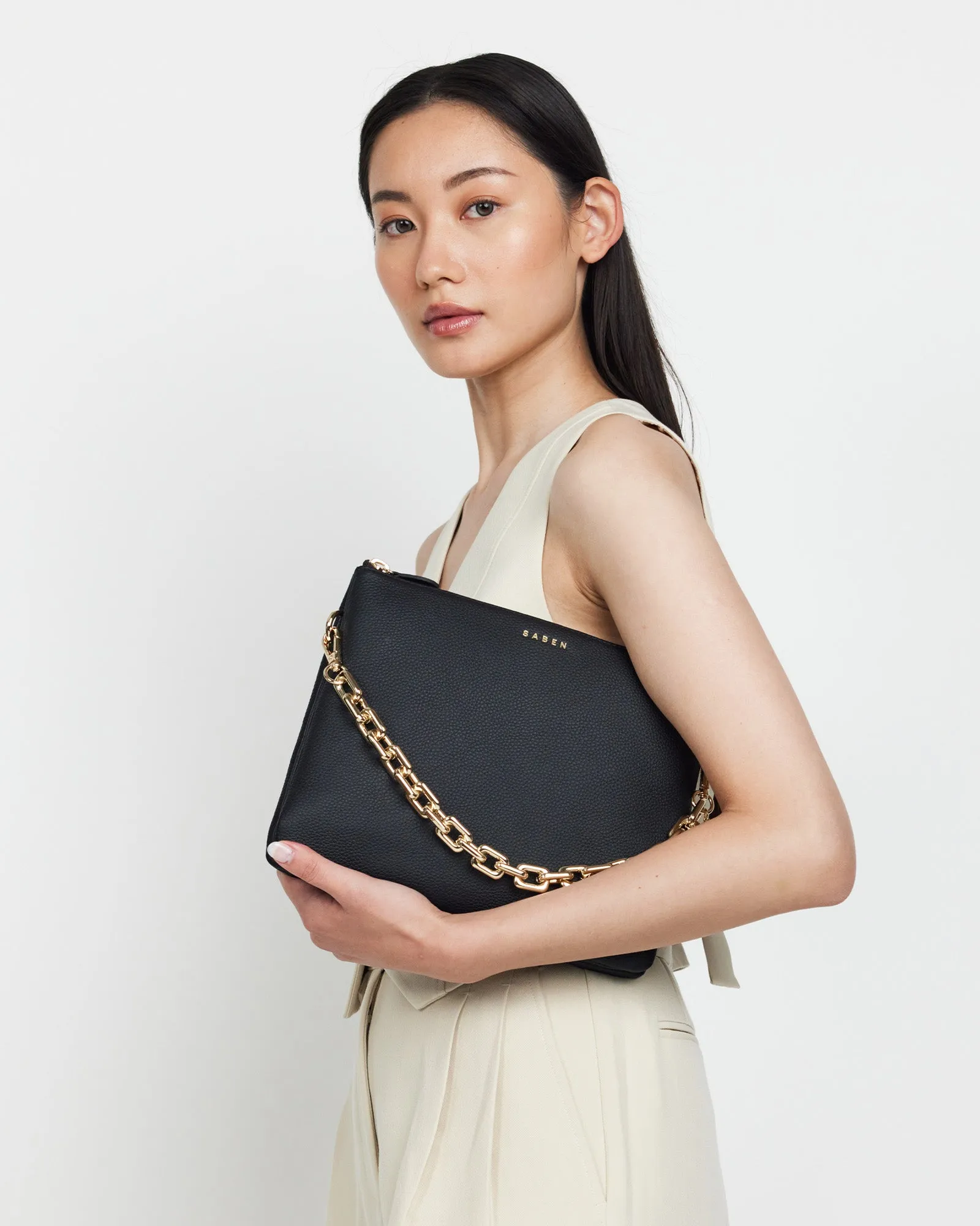 Matilda Crossbody Bag - Black Chunky Chain