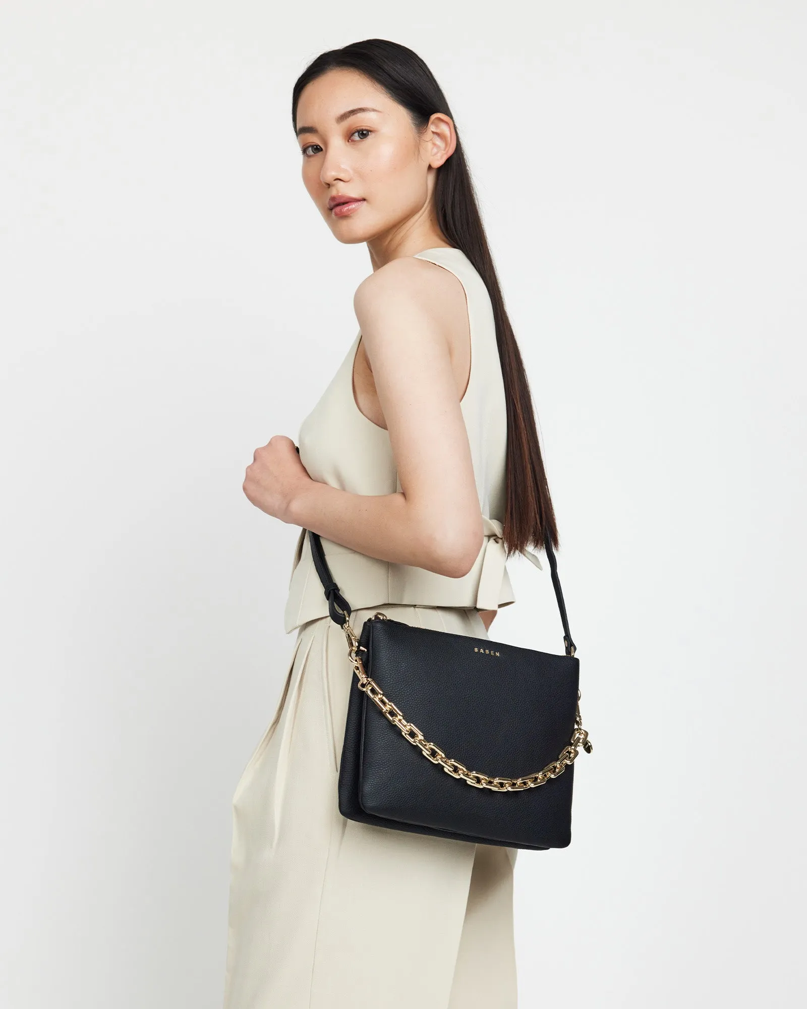 Matilda Crossbody Bag - Black Chunky Chain