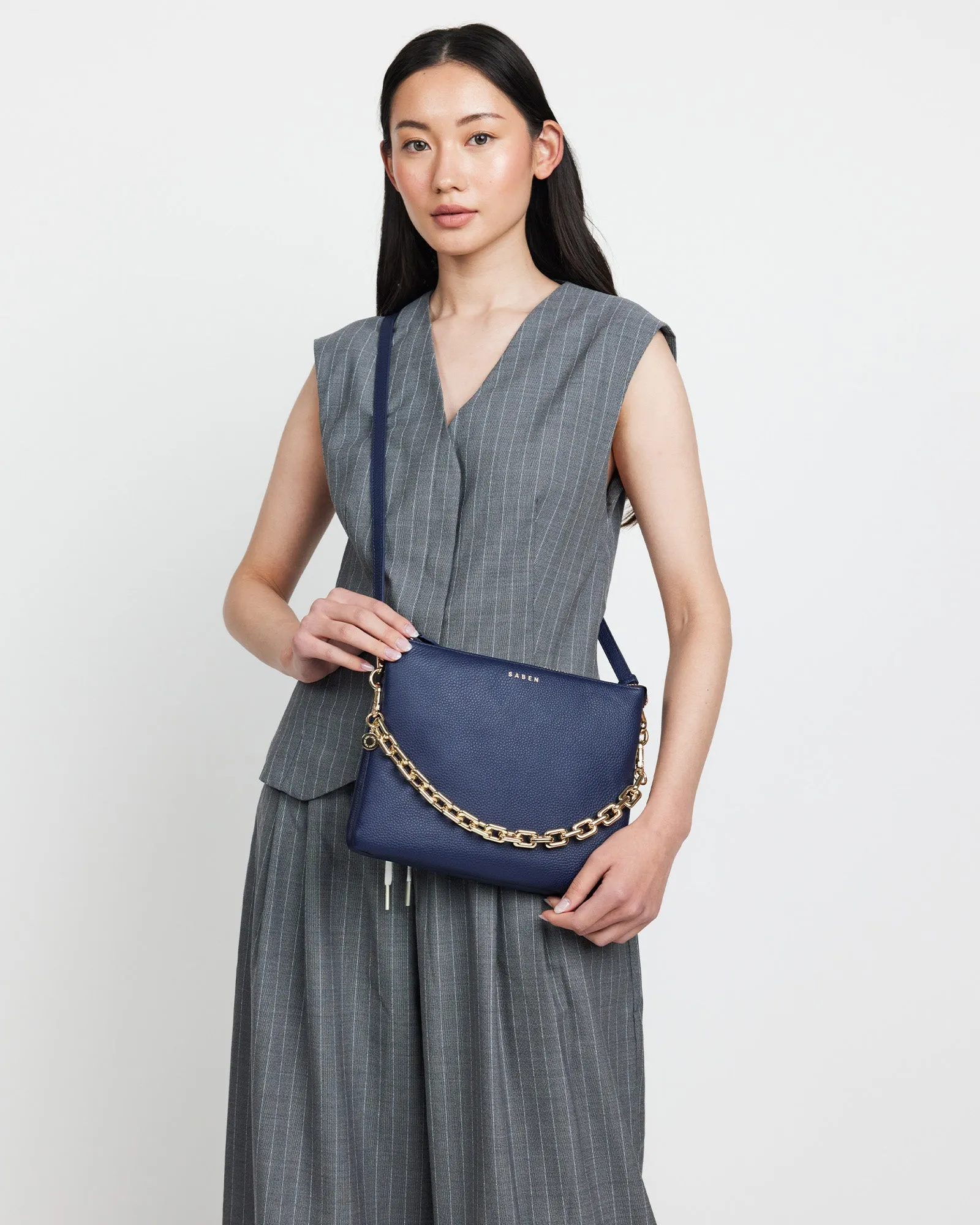 Matilda Crossbody Bag - Midnight Blue   Chunky Chain