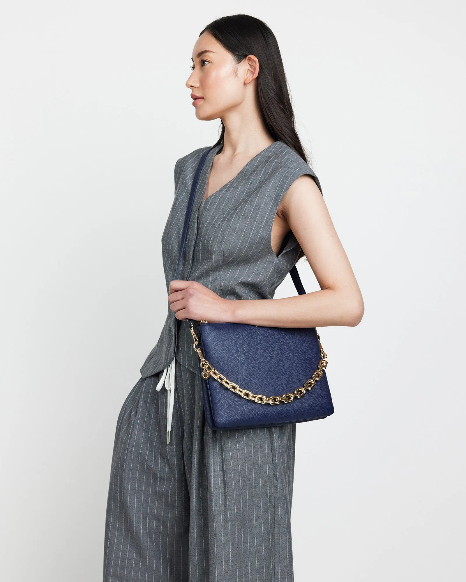 Matilda Crossbody Bag - Midnight Blue   Chunky Chain