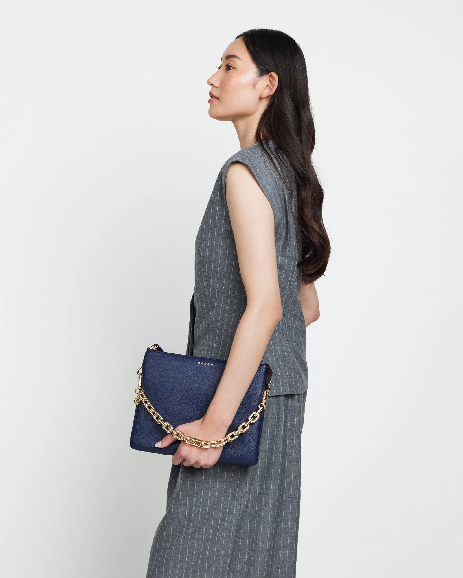 Matilda Crossbody Bag - Midnight Blue   Chunky Chain