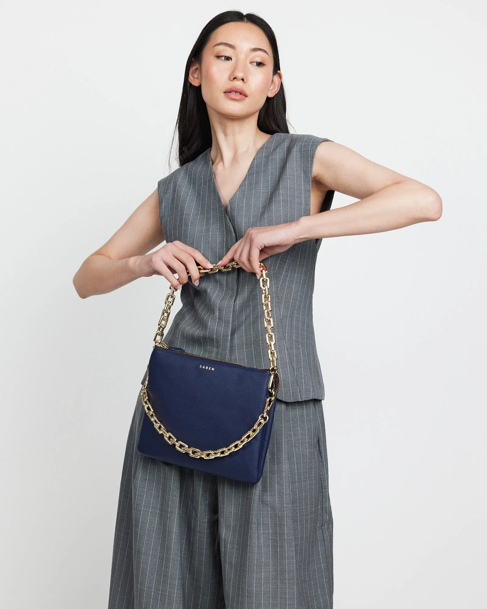 Matilda Crossbody Bag - Midnight Blue   Chunky Chain