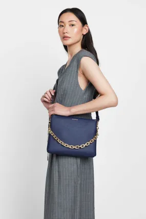 Matilda Crossbody Bag - Midnight Blue   Chunky Chain