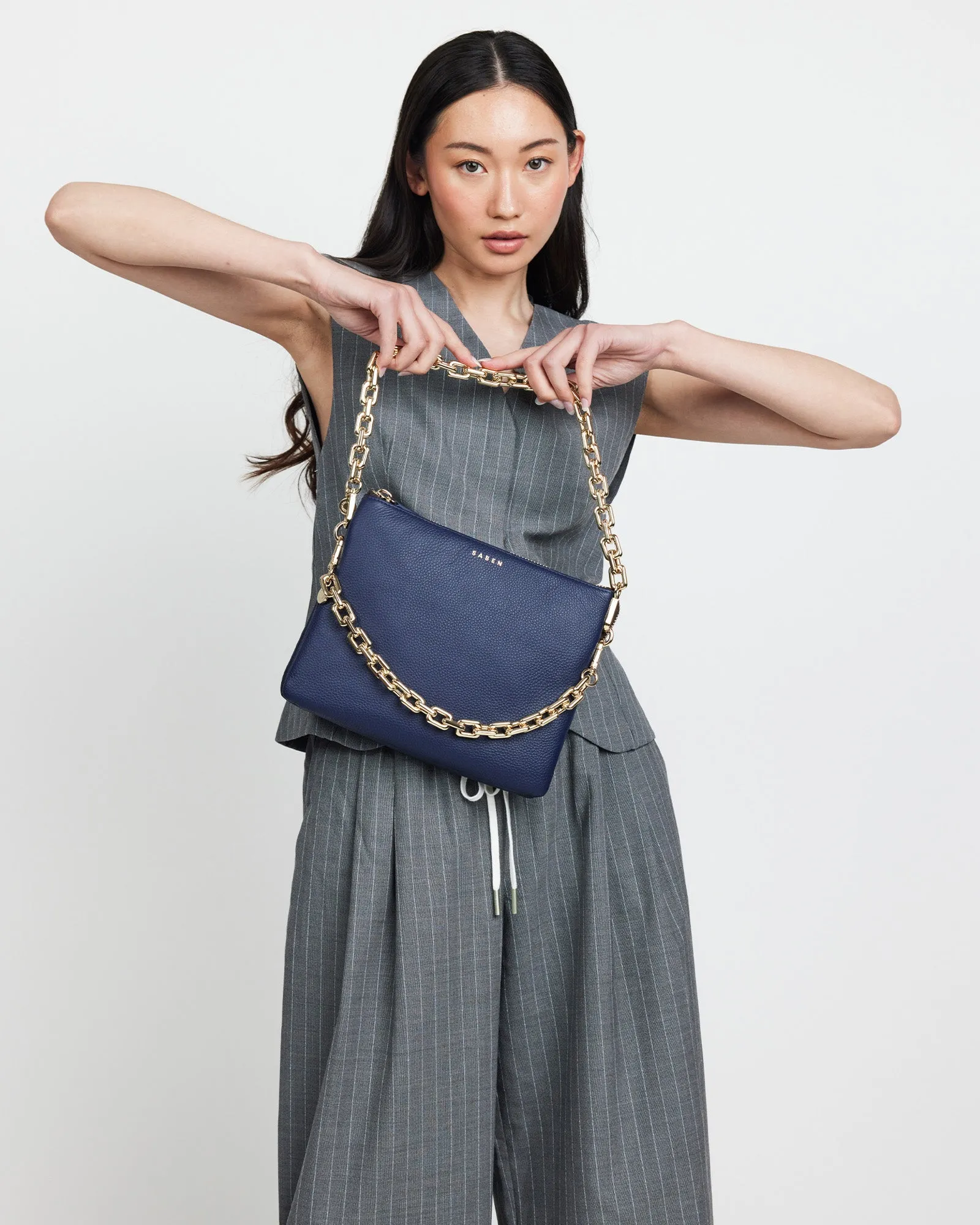 Matilda Crossbody Bag - Midnight Blue   Chunky Chain