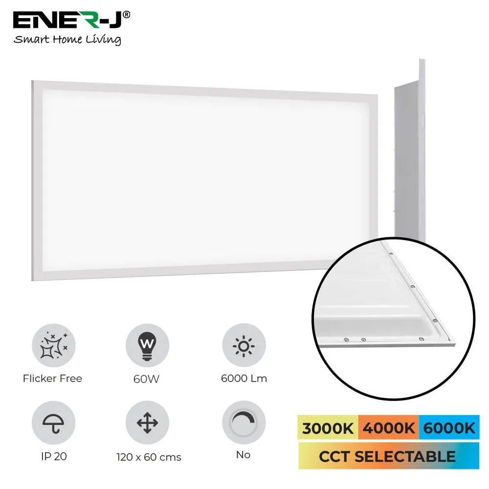 Pack of 2 CCT Switchable 60W LED Panel Light, Size 1195x595 mm