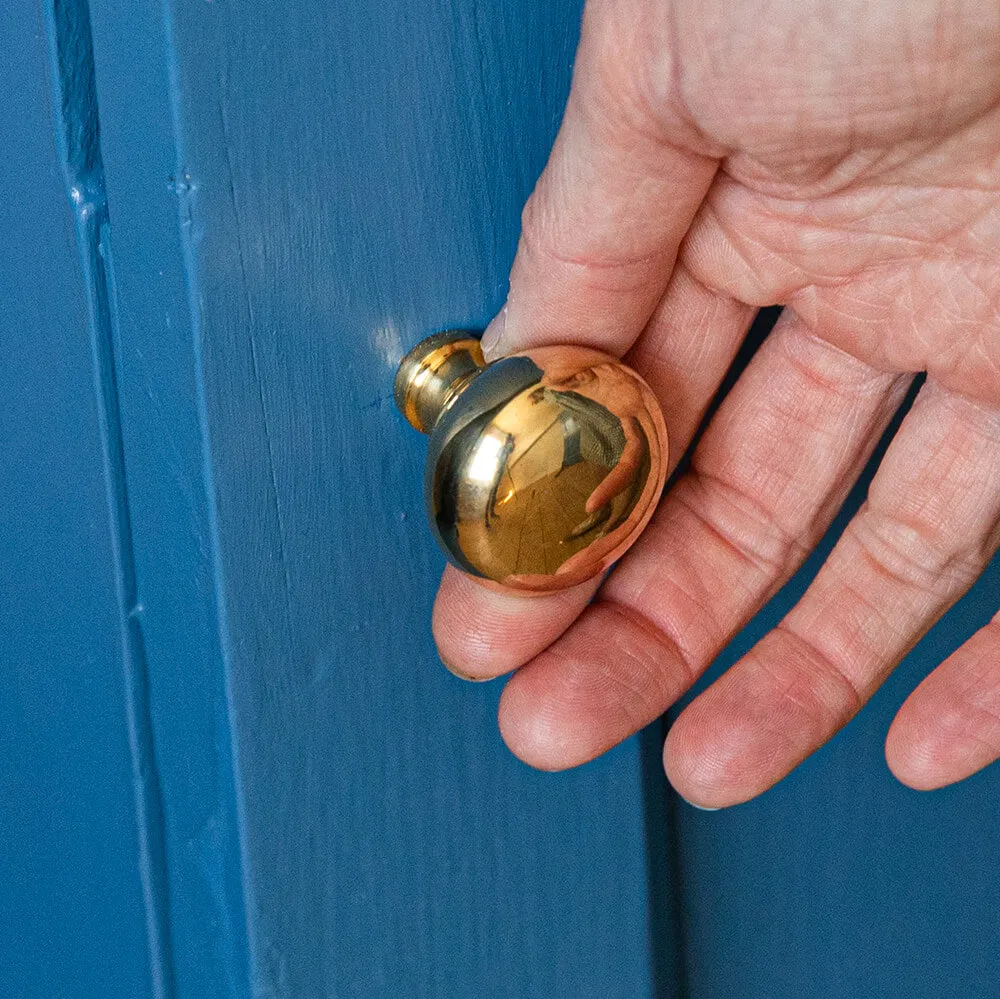 Polished Brass Cottage Bun Cabinet Knob