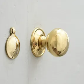 Polished Brass Cottage Bun Door Knobs - Small