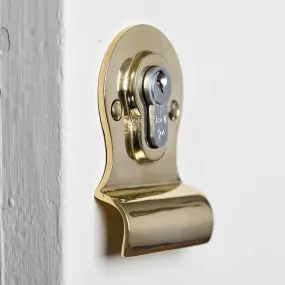 Polished Brass Euro Cylinder Latch Pull - Large