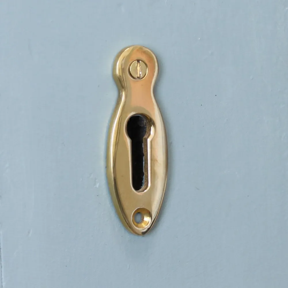 Polished Brass Teardrop Escutcheon without Cover