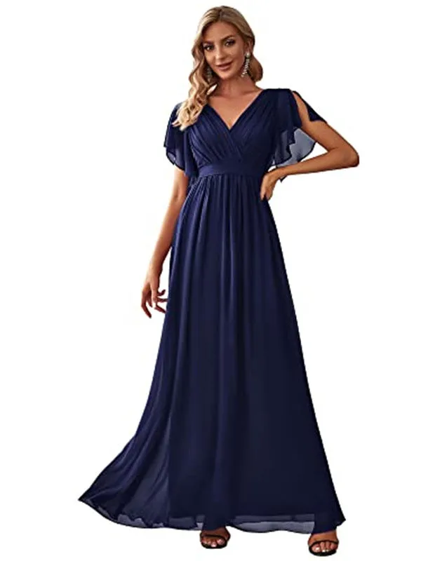 Sexy V-neck Chiffon Dress Women