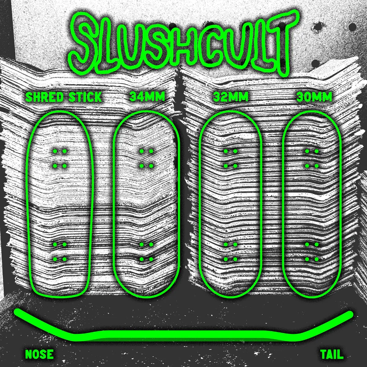 Slushcult Fingerboard Deck - Over Spray