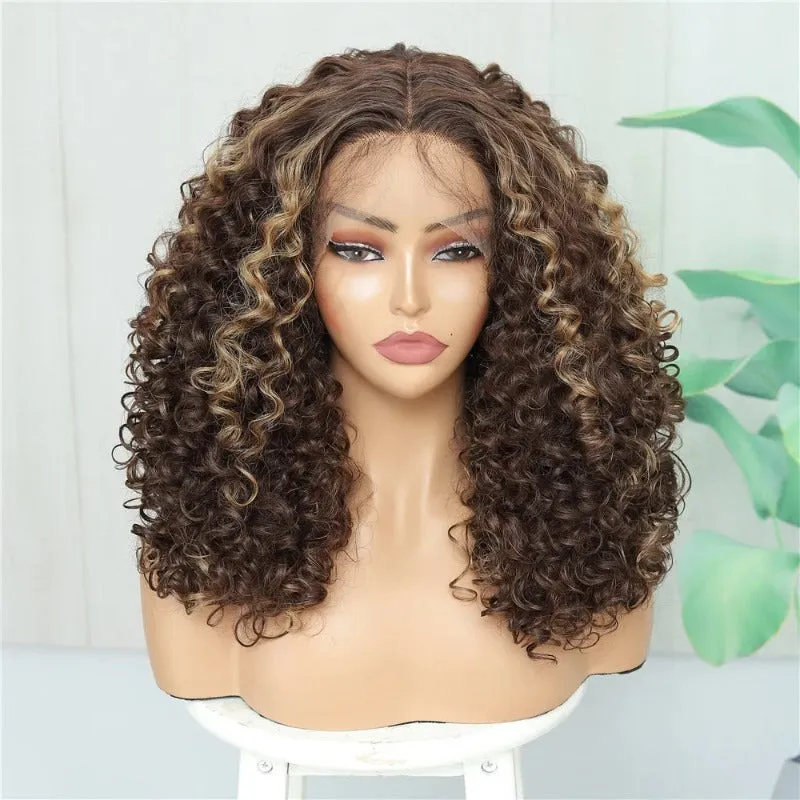 Swiss Lace Front Fluffy Curly Wigs