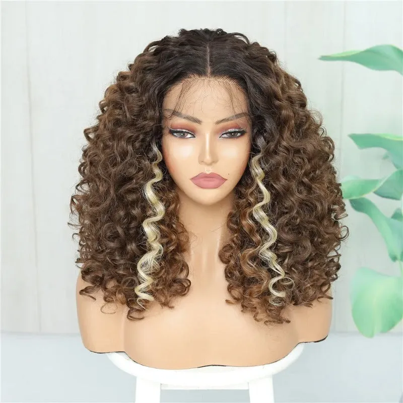 Swiss Lace Front Fluffy Curly Wigs